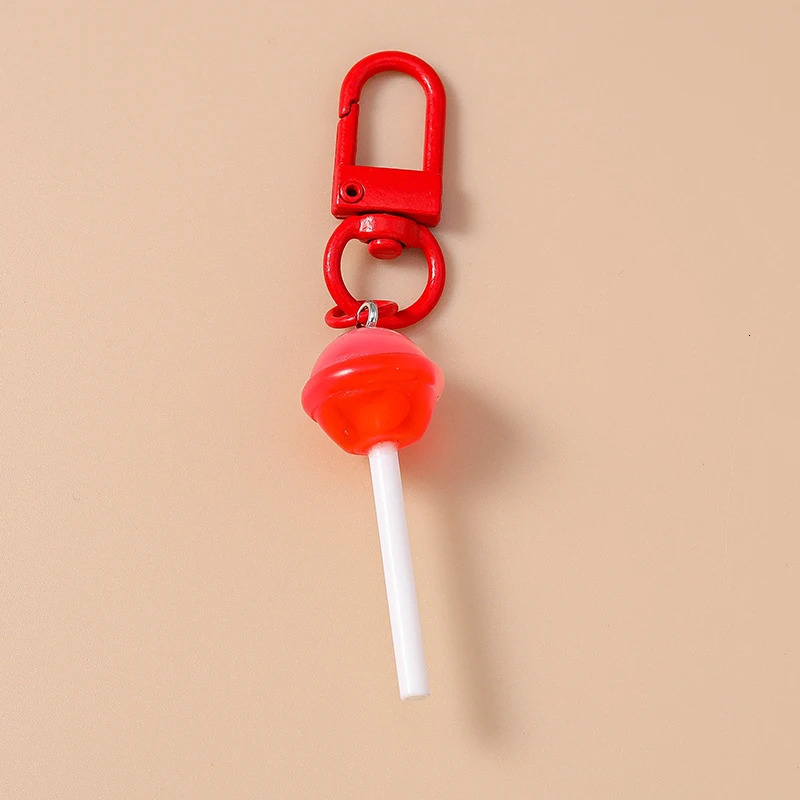 Cute Resin Candy Lollipop Keychain Mini 3D Simulation Food Key Rings for Women Girls Handbag Pendant DIY Kids Jewelry Gifts 250616