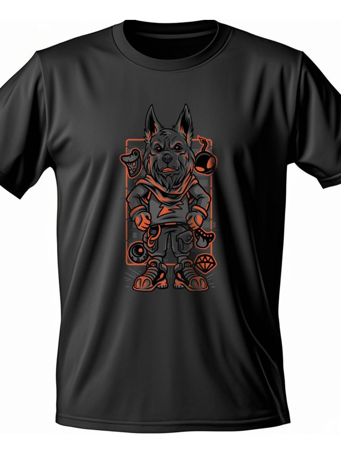 Dongdumaoyi Cotton Adult White Tiger Short Sleeve Black Graphics S-3Xl T Shirts Round Collar 180G Men 0046