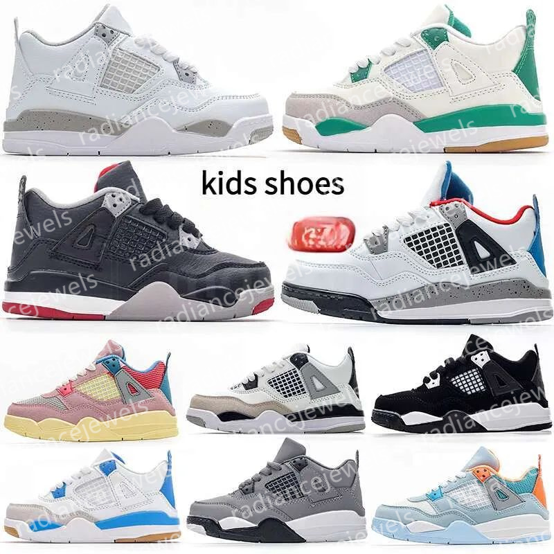 kids shoes 4 Basketball Shoes For Men Women 4s Sneaker Military Black Cat Pine Green Seafoam WhiteOreo Red Thunder Unc Bred Cacao Medium Olive Sail Tr