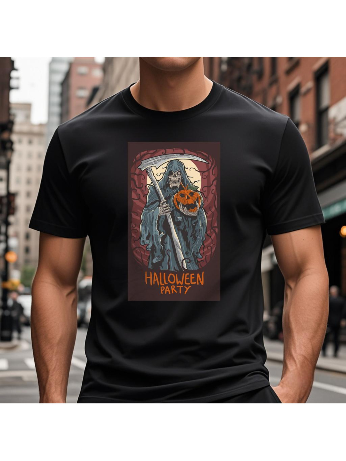 Dongdumaoyi 180G Short Sleeve Graphics Men Round Collar S-3Xl White Black T Shirts Cotton Text Adult Halloween d879