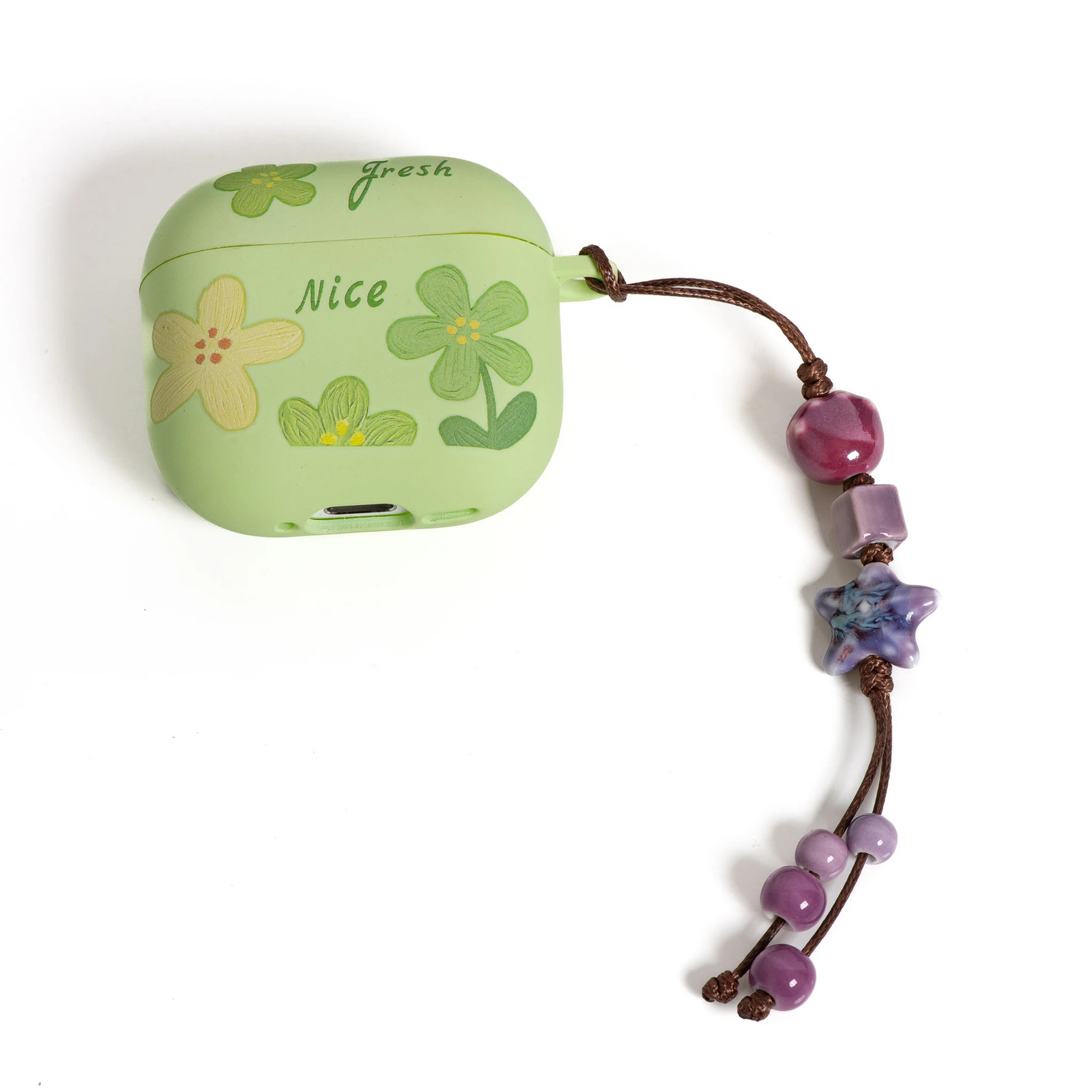 Handmade Purple Star Cat Claw Ceramic Charm Keychain Unique Bag Pendant Boho Gift S02-023 250616