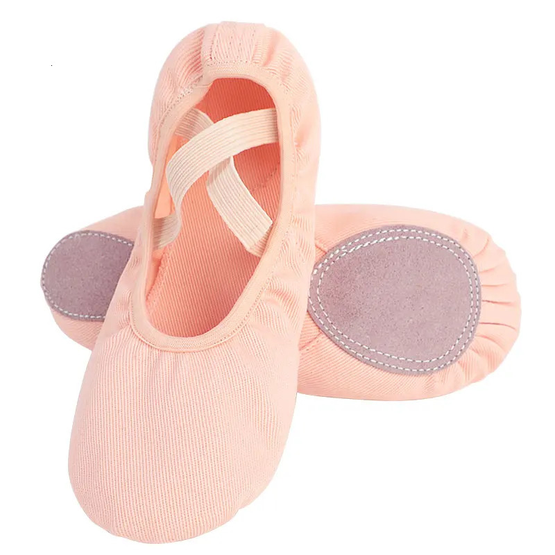 Girls Women Ballet Shoes Stretch Ballet Flats Free-lace Canvas Dance Slippers Elastic Split Soft Sole Ballet Dance Shoe for Kids 250613
