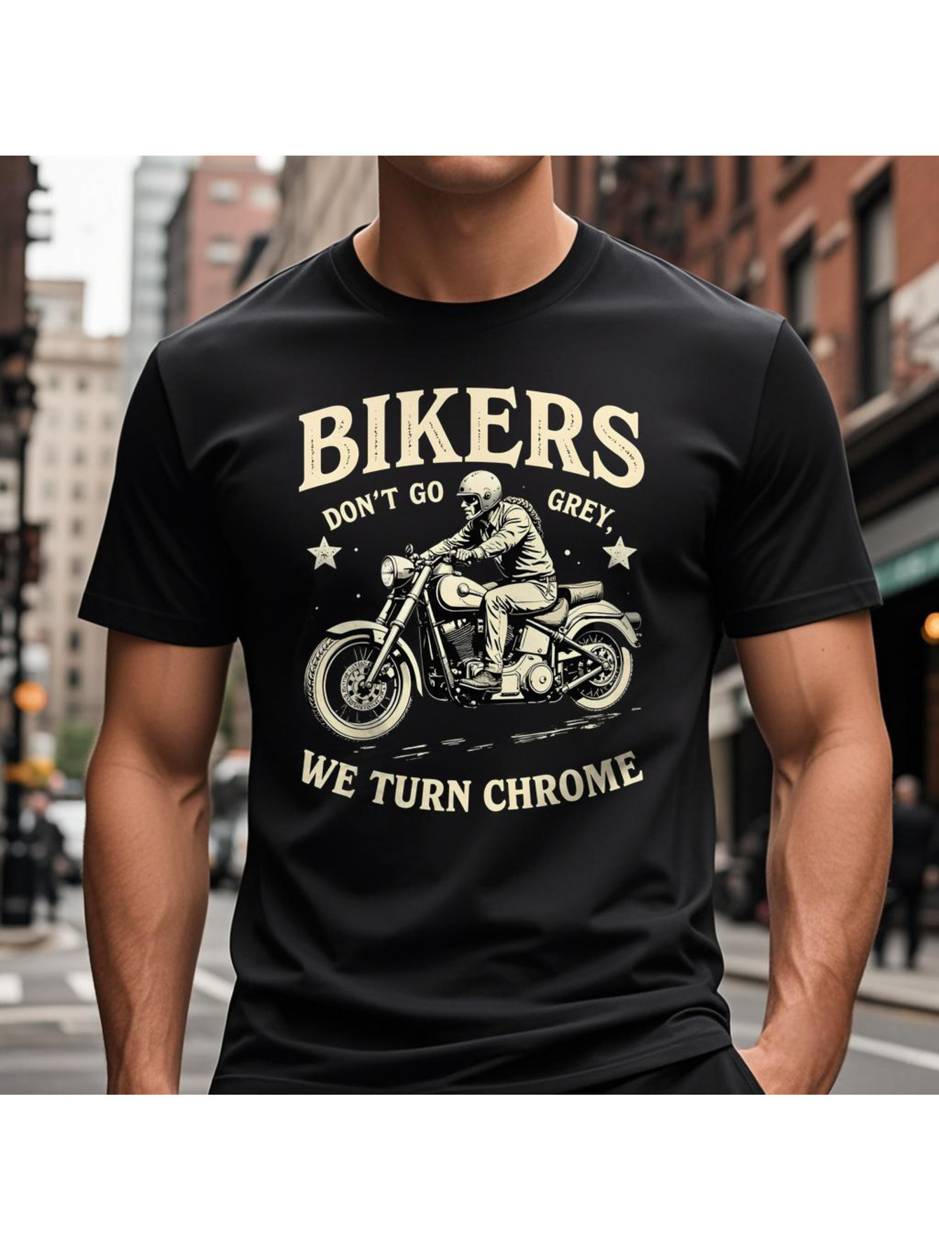 Dongdumaoyi Men Text White S-3Xl Cotton Black Round Collar T Shirts 180G Adult Motorcycle Short Sleeve 8353