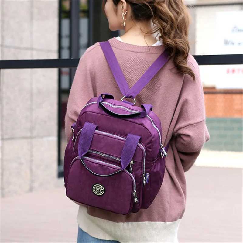 FAshion Women Waterproof Nylon Backpack Korean Style Shoulder School Bag Leisure Rucksack For s Travel Backpacks Z250617
