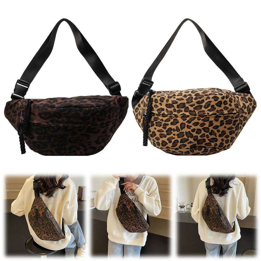 Leopard Print Waist Fashion Chest Large Capacity Adjustable Strap Bum Zip Closure Vintage Belt Chic Hobo Bag bag