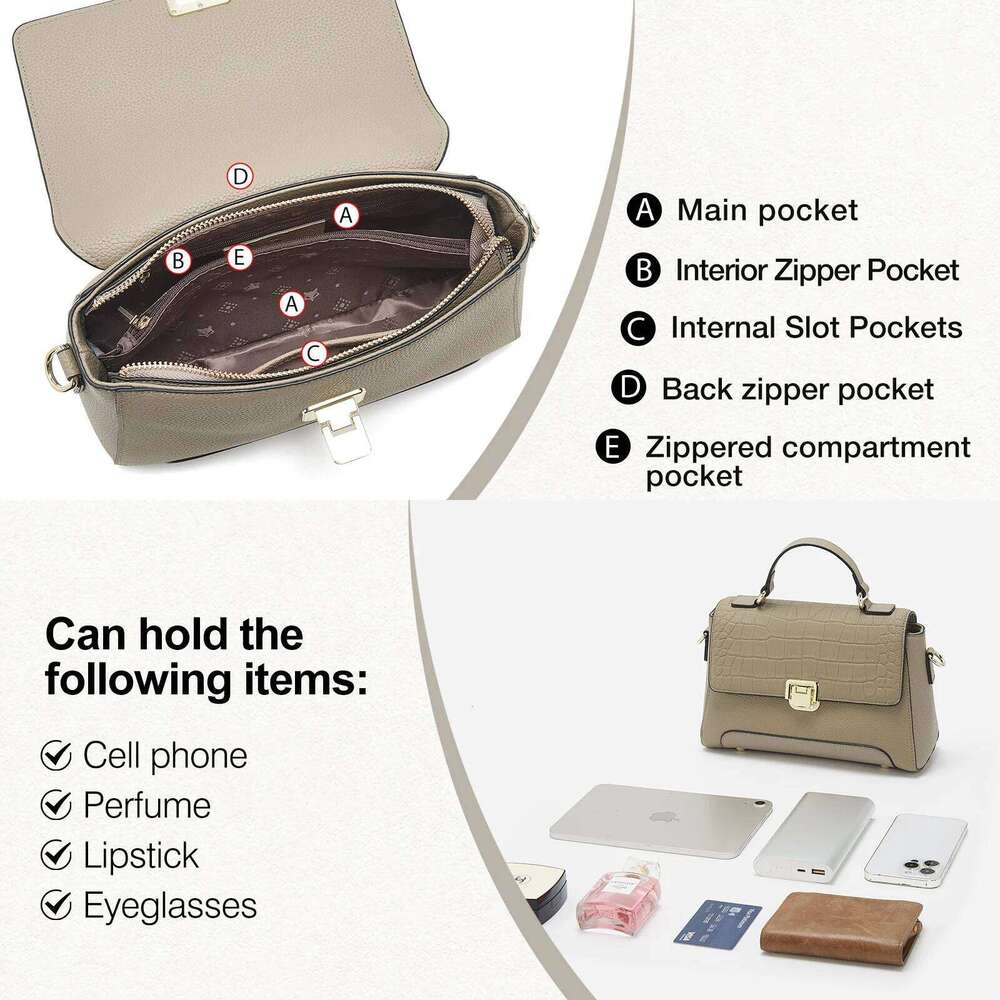FOXER Genuine Leather Shoulder Crossbody Bag Lady Classic Handbag Gift For Wife, Lover, Grilfriend
