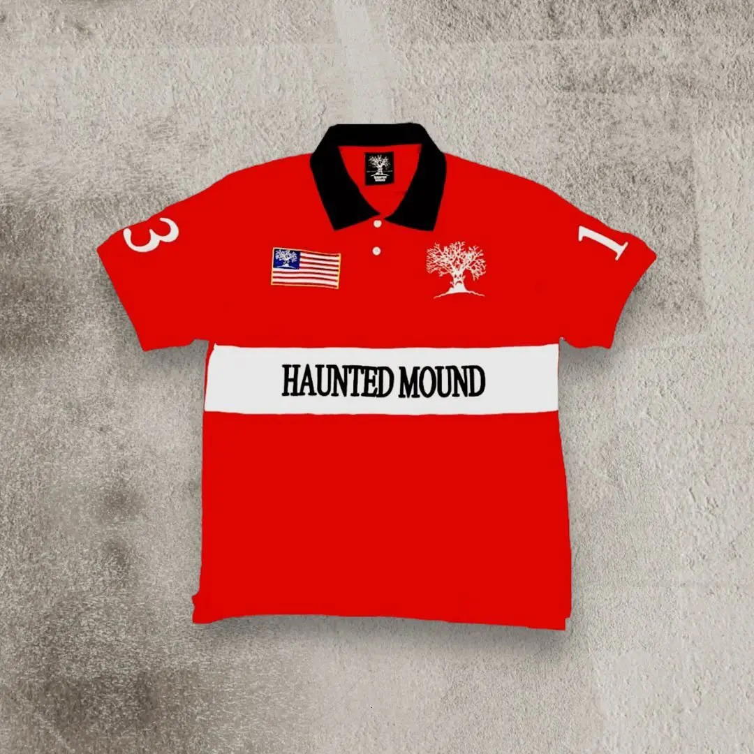 Streetwear Men Women Vintage Polo Shirt Y2K T Shirt Hip Hop Lettering Pumpkin Head Embroidery Oversized Shirt Short Sleeve Tops 250616