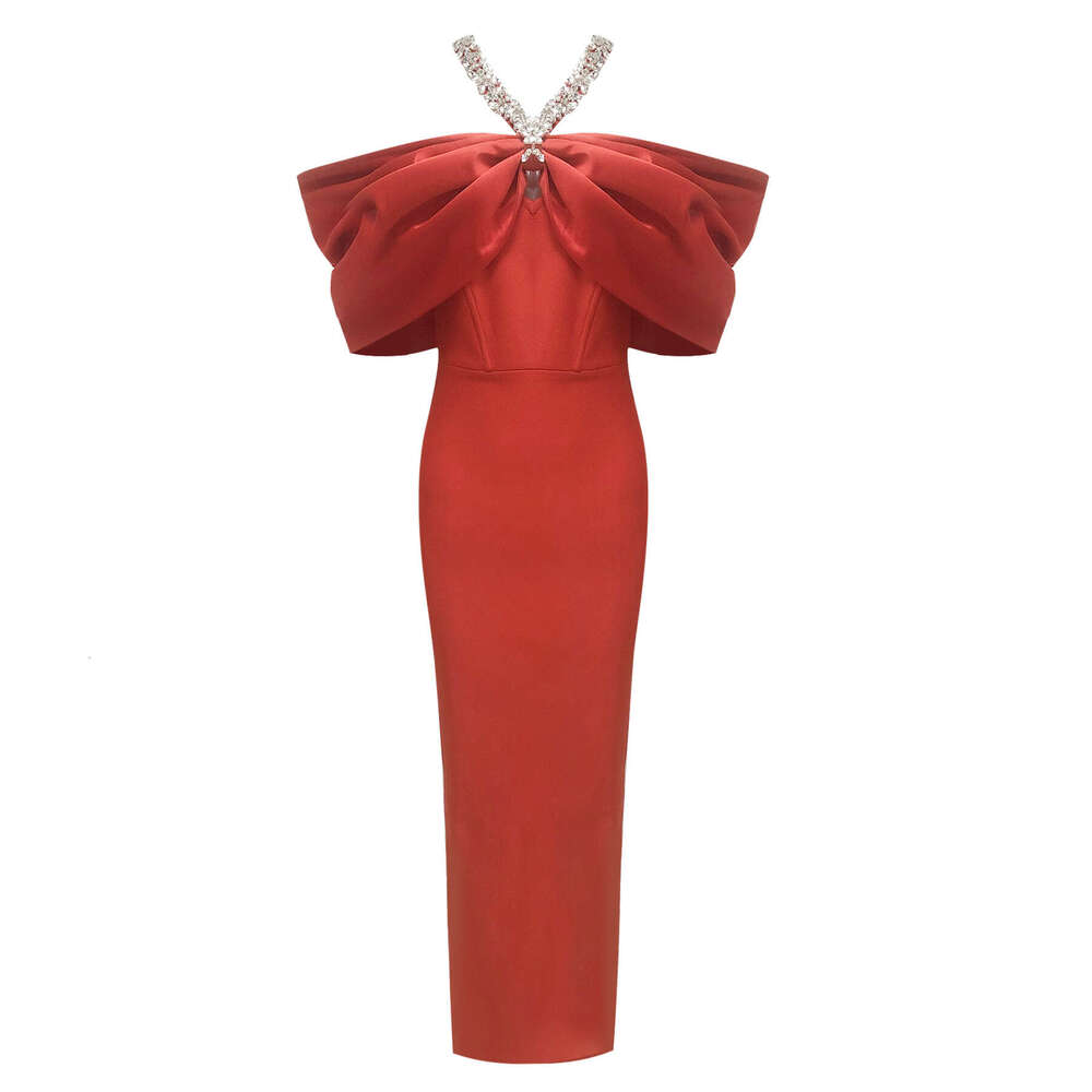 French Style Black Heavy Embellished for Women Summer New Elegant Socialite Bandage Dress