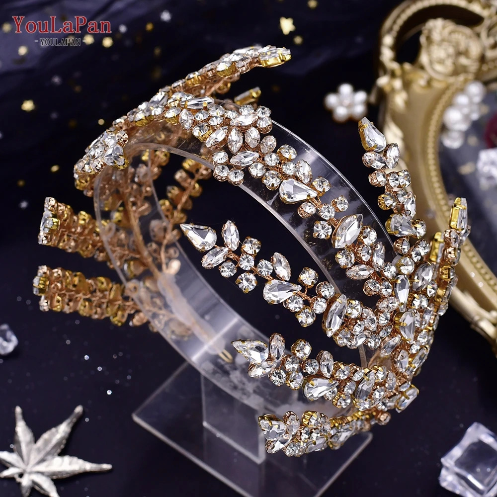 YouLaPan Rhinestone Bride Headband Woman Headpiece Wedding Hair Accessories Pageant Headdresse Wedding Tiara HP425 250603