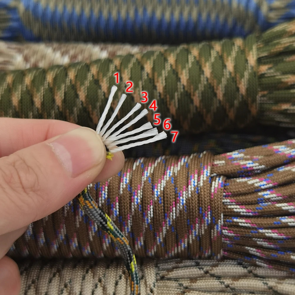 4 Size Dia4mm 7 stand Cores Paracord for Survival Parachute Cord Lanyard Camping Climbing Rope Hiking Clothesline 250611