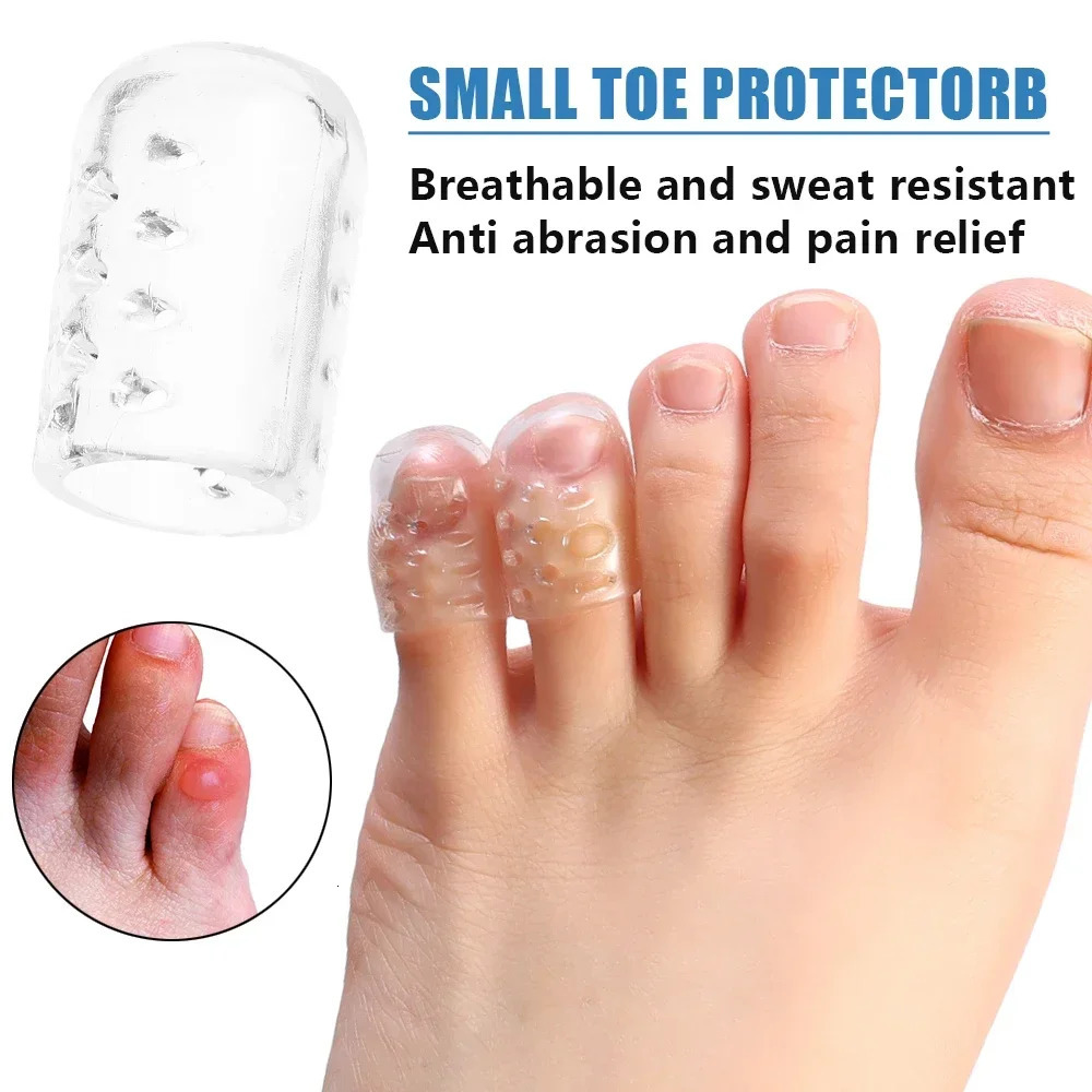 50PCS Transparent Breathable Toe Covers Silicone Prevents Blisters Toes Tube Elasticity Anti-Friction Foot Care Toes Protectors 250613