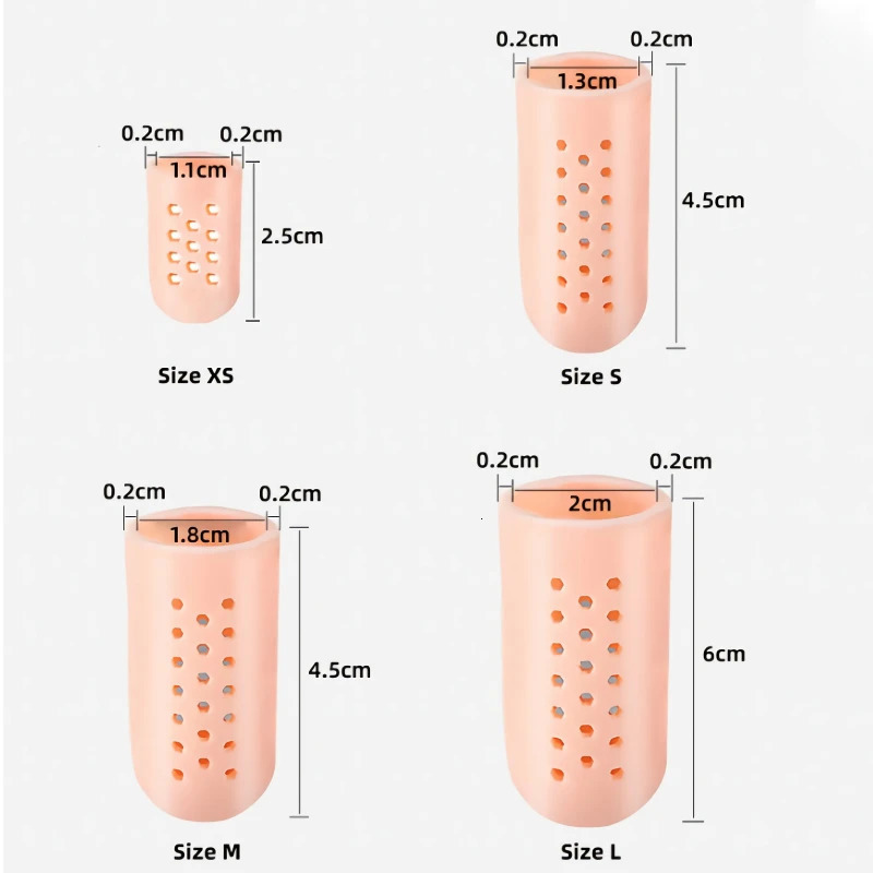 2pieces=1pair Finger Foot Care Toe Tube Protector Silicone Gel Bunion Corrector Separator Stretchers Corns Blisters Pain Relief 250613
