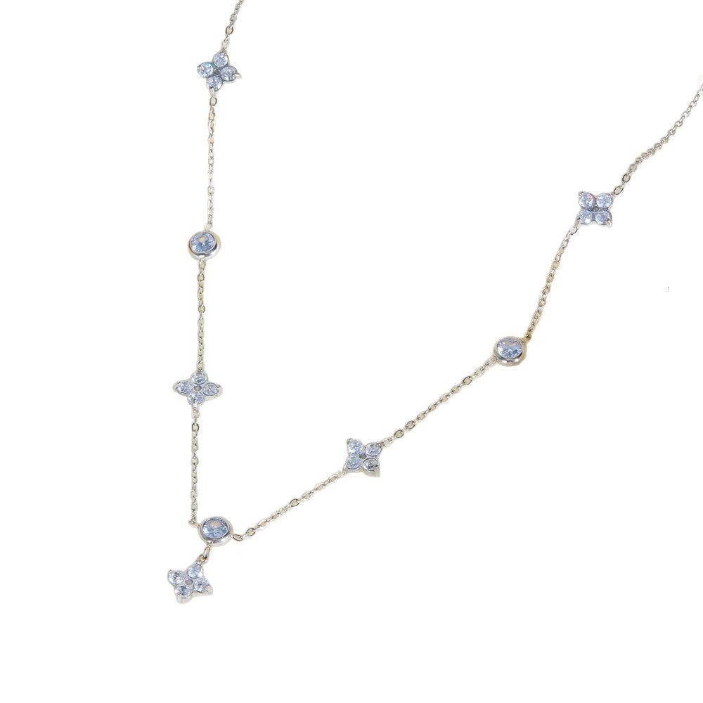 Fashionable Light Dia-Encrusted Necklace for Women, Niche High-End Versatile Titanium Steel Non-Fading Jewelry