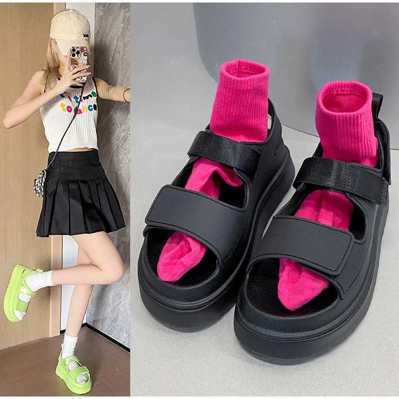 Open Toe Casual Womens Sandals High Quality FAshionable And Comfortable Thick-soled Shoes 2025 Summer New Buckle Sandals M250617