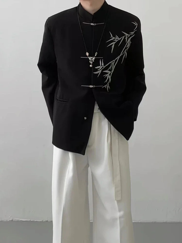 Black Mens Suit Jackets Coat Chinese Oversize Male Blazer Plus Big Size Premium Korean Style Clothes Fashion Summer 250614