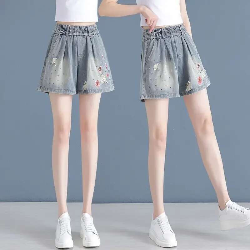 Baggy Denim Shorts for Women Loose With Waist Pocket Short Jean Pants Woman Wide Outfits XL Korean Style Classic Wholesale Hot