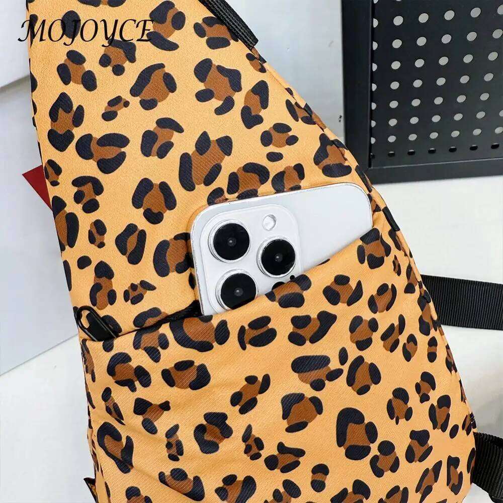 Women Leopard Print with Adjustable Strap All Match Crossbody Sports Chest Female Travel Commute Bag bag