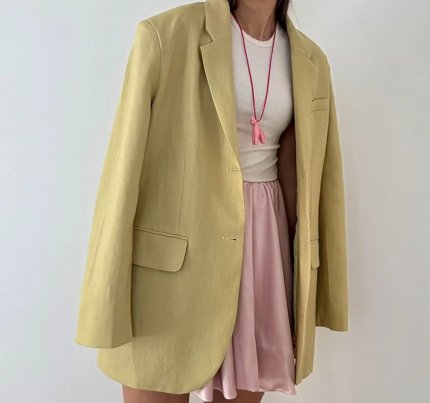 2025 Spring Summer Women Fashion Linen Basic Jacket Basic Blazer 250614