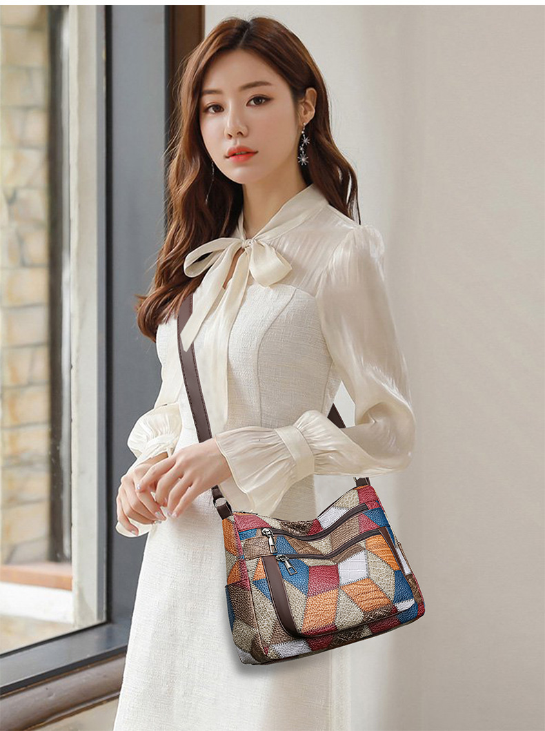 Free Shipping 2025 New Designer Bag Retro Women's Soft Leather Patch Large Capacity Single Shoulder Handbag Simple Casual High-quality Shopping B