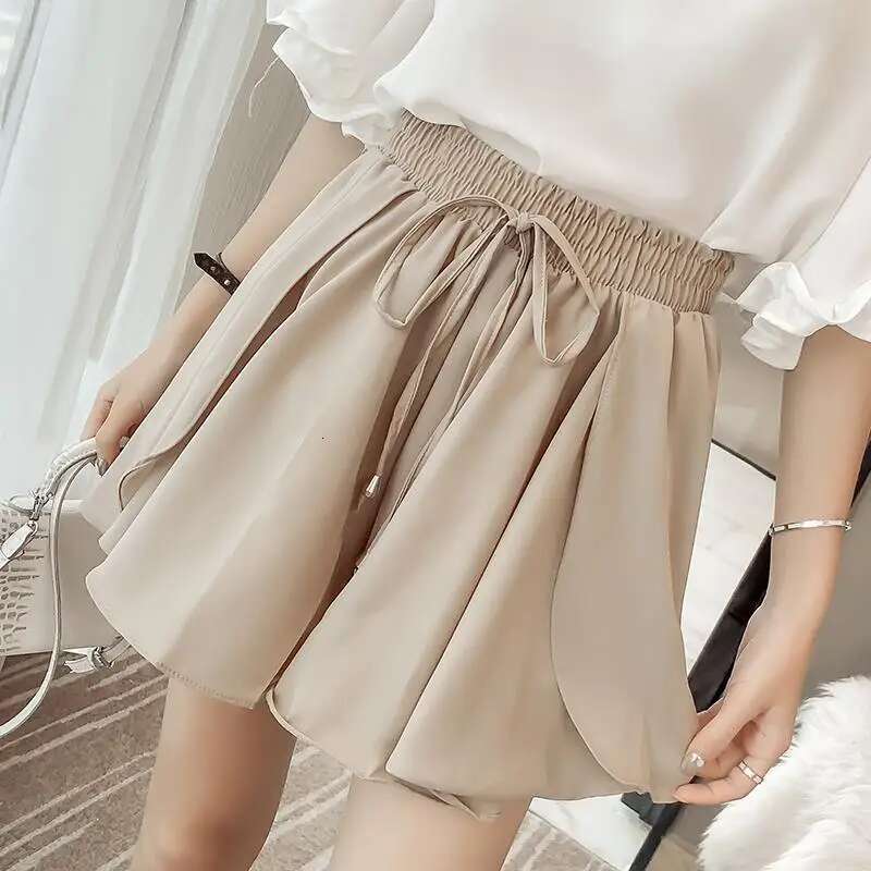 Womens Shorts Nylon Baggy Short Pants For Woman To Wear With Belt Work Loose Office Elastic Waist Youthful Y2k Harajuku Luxury