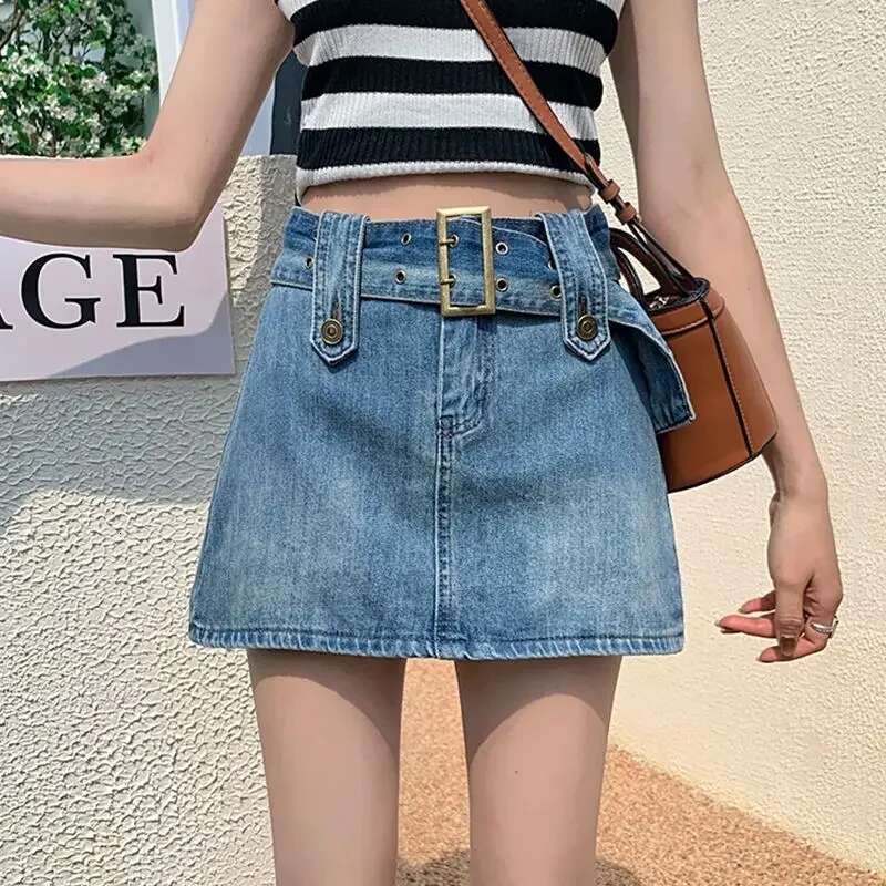 Short Gyaru Woman Denim Skirt Y2k Vintage Clothing Trend 2025 Cheap New In Korean Fashion Style Harajuku Jeans Skirts for Women