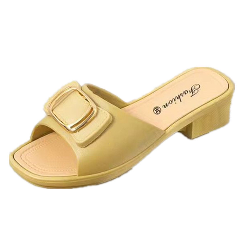 Women's summer mid heel women's sandals fashion home outdoor thick soled women's slippers designer sandals women's slippers