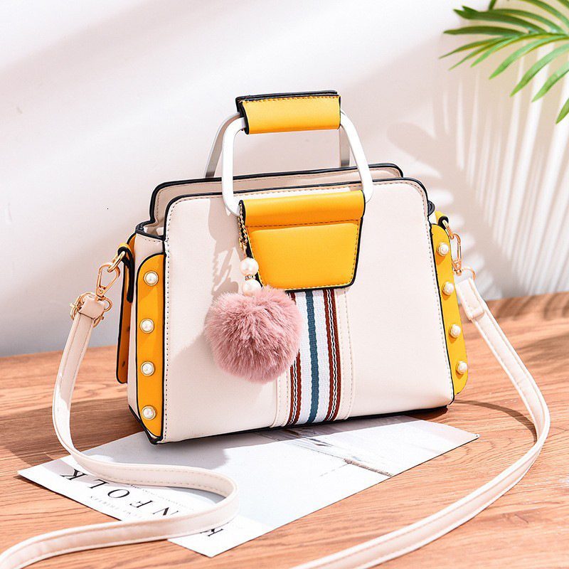 Free Shipping 2025 New Designer Bag Fashion High Quality Shopping Bag Color Blocked Multi Functional Trendy Pendant Women's Single Shoulder Handb