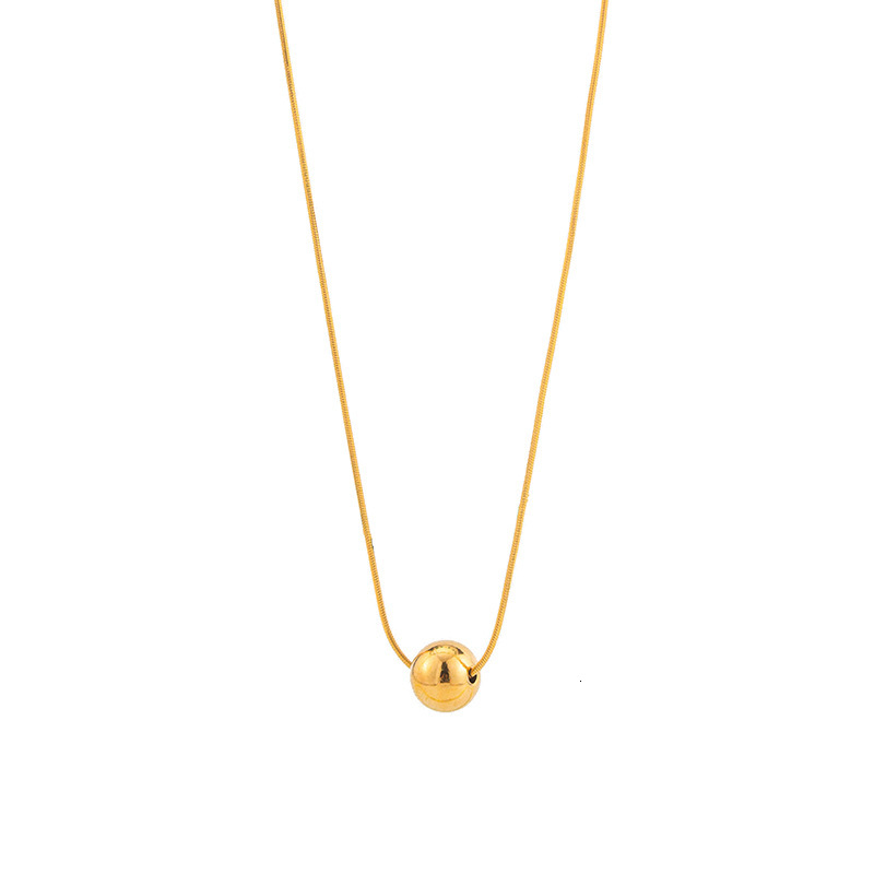 New Fashion Light Double Layer Stacked Bead Necklace for Women Gold Color Titanium Steel Versatile Non-Fading Jewelry