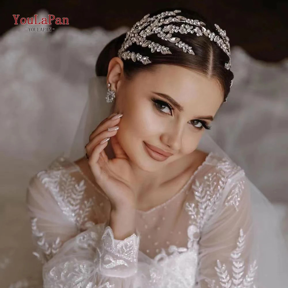 YouLaPan Rhinestone Bride Headband Woman Headpiece Wedding Hair Accessories Pageant Headdresse Wedding Tiara HP425 250603