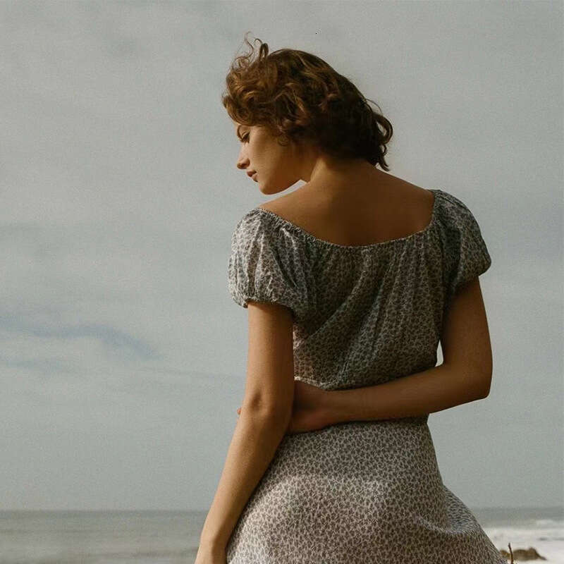 Promdress Wedding Guest Dress for Women Dresses for Woman Party 765 Summer New 2025 French Country Style Short Sleeve Gentle Small Floral Sweet Girl L