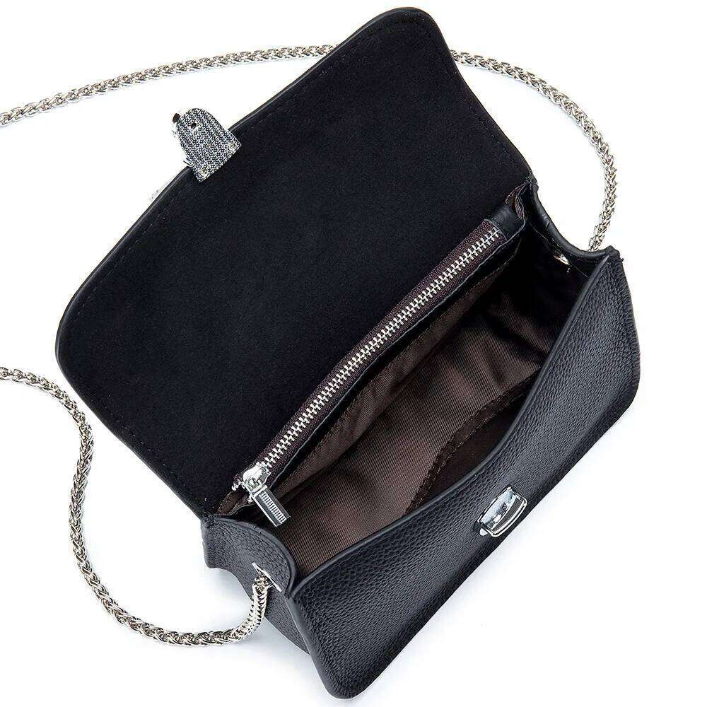 Women Brand Designer Genuine Leather Messenger Fashion Summer Small Flap Chain Shoulder Bag Handbag Female Cowhide Crossbody