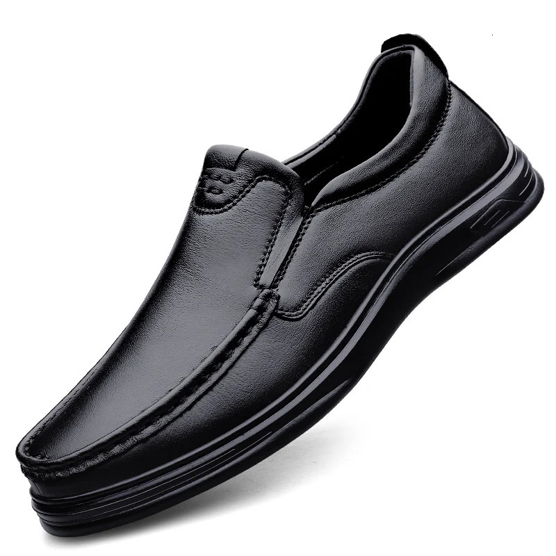 Mens Shoes Wide Width Leather Slip-On Casual Shoes Lightweight For Swollen Feet with Arch Support Pain Relief 250613