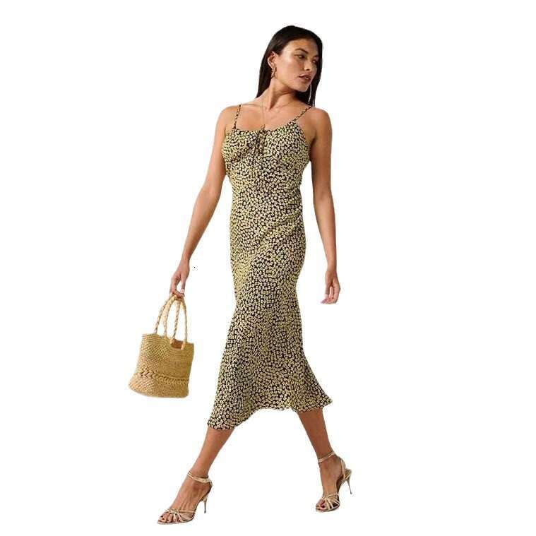 June White Dress Designer Dress N054 Rayon Polka Dot Halter Neck Strap Dress 2025 Summer Womens Fashion