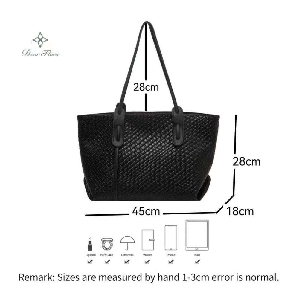 Women's Large Capacity Handbag For Winter PU Leather Fashion Trend Shoulder Side Bag Vintage Shopper Shopping Office Tote