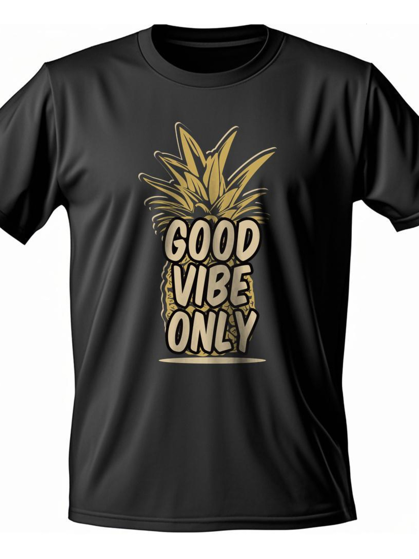 Dongdumaoyi Round Collar Black Cotton S-3Xl Adult T Shirts Tiger 180G White Text Men Short Sleeve d070