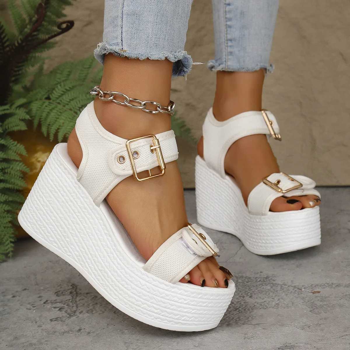 Summer Womens High Heel Shoes 2025 New Casual Platform Wedge Heel Sandals Womens Fashion Open Toe Rome Sandals Sandalias Mujer Z250617