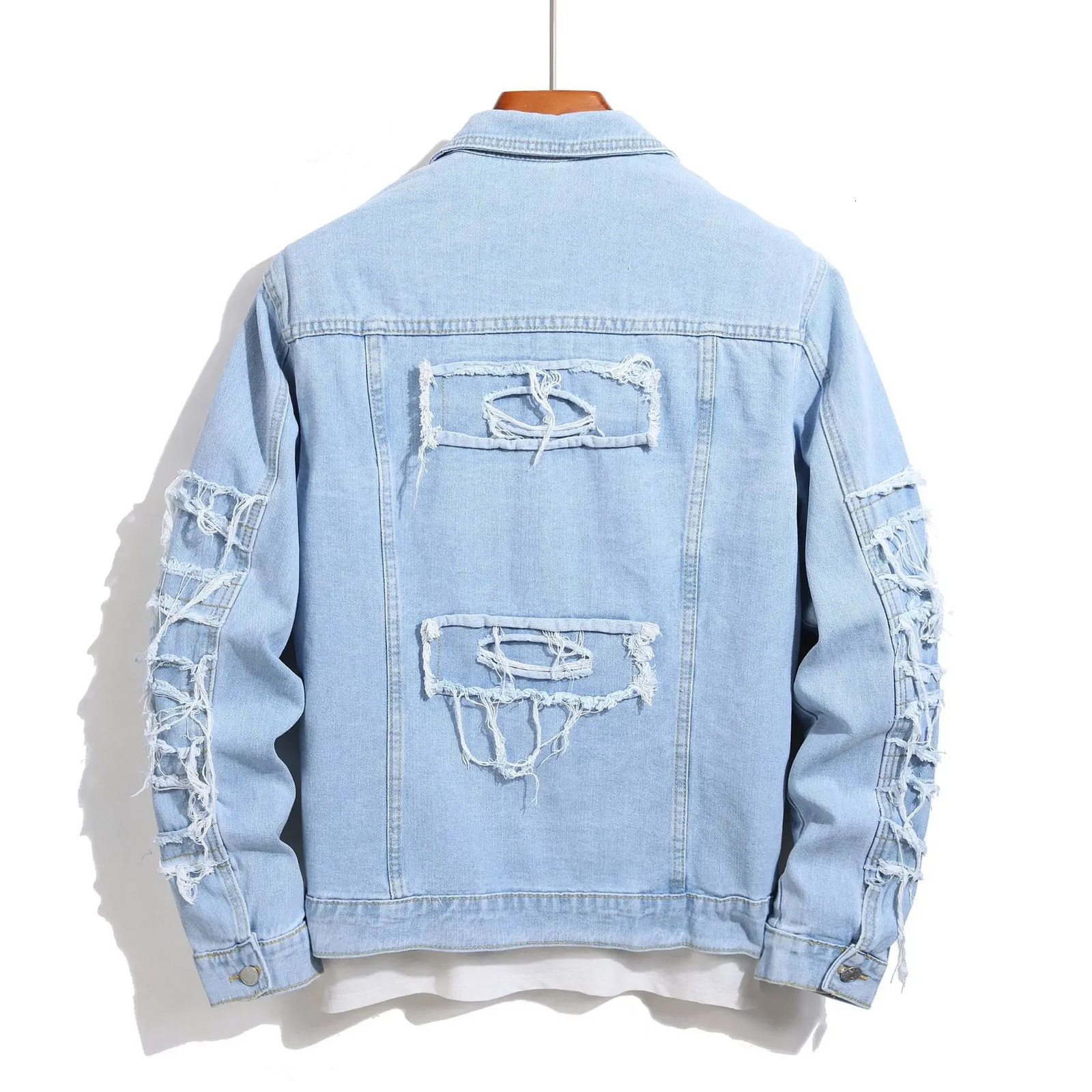 Denim Coats Jackets Men Turn Down Collar Full Sleeve Jacket Casual Regular Single Breasted Slim Fit Simple Coat Autumn Winter 250616