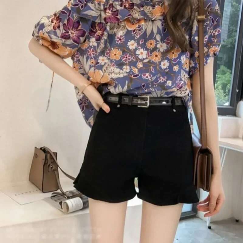 Wide Womens Shorts With Waist Pocket Baggy Female Short Pants Loose Elasticty Designer Korean Style Low Price XL Comfy Jorts