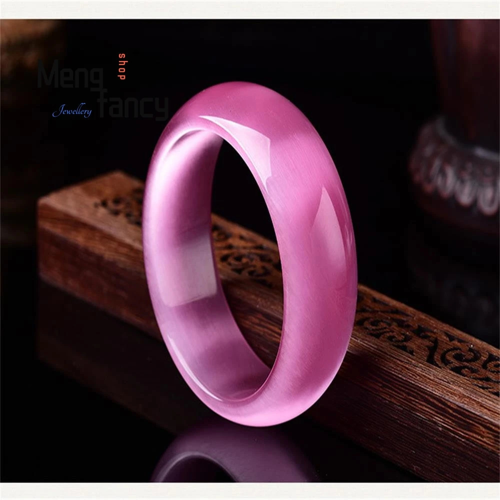 Natural Pink Cat Eye Rock Exquisite Fashion Bracelet Accessories Jewelry Customized Gift Girlfriend Amulets Face Width 8-25mm 250616
