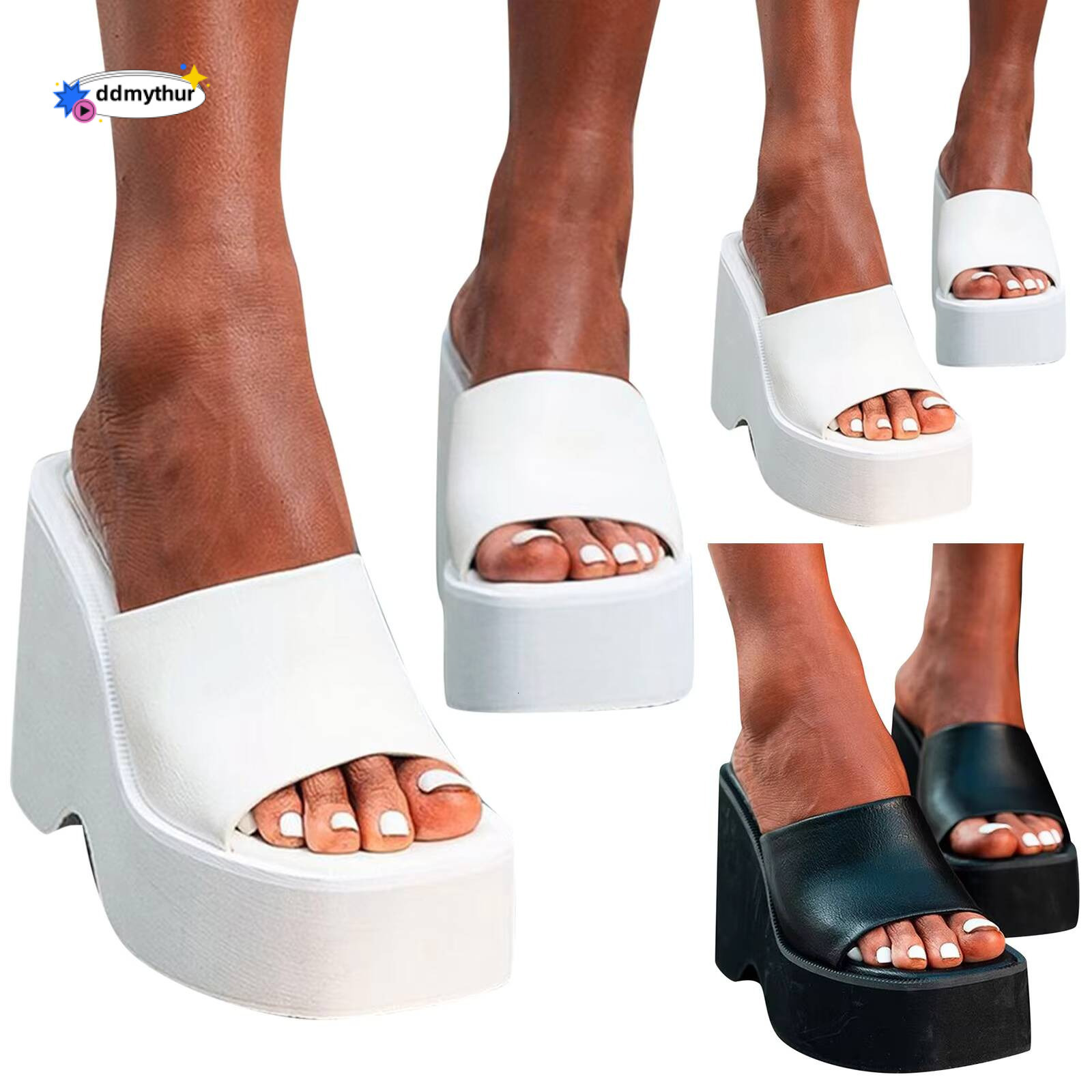 Women Solid Large Size Platform Wedge High Heel Open Toe Sexy Style Sandalias Mujer Elegant Summer Sandals ddmythur