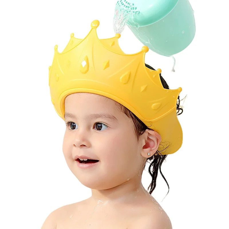 Kids Shower Cap Sun Hat for Eye and Ear Protection Suitable for Children 0-9 Years Old Cute Crown Shape Makes Baby Bath 250617