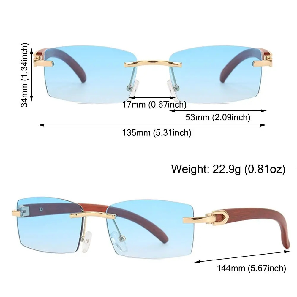 Trendy Punk Sunglasses Rimless Rectangle Sun Glasses for Men Women Fashion UV400 Driving Shades Frameless Gradient Eyewear 250616