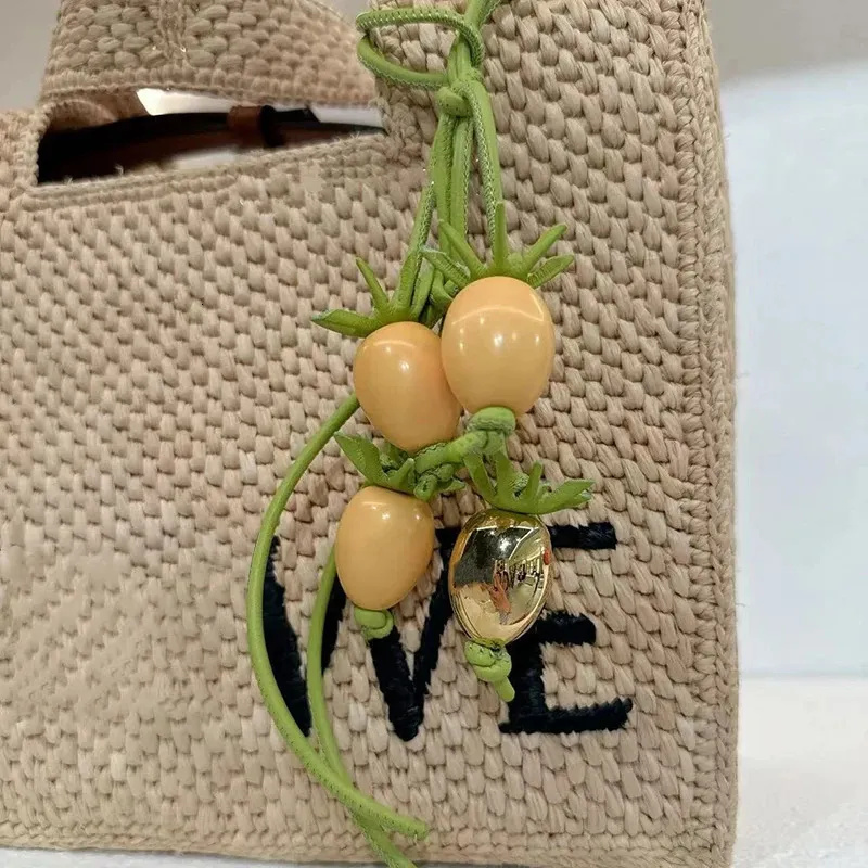 Bag charms Lavender Tomato vine charm in classic calfskin Luxurys designer Fashion style Designer Woman Pendant suitable Cute Handbag Accessories