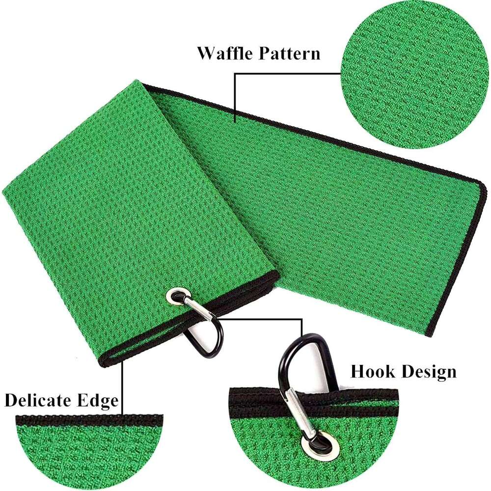 Microfiber Waffle Weave Golf Towel Logo Printing Jacquard Craft Made in China