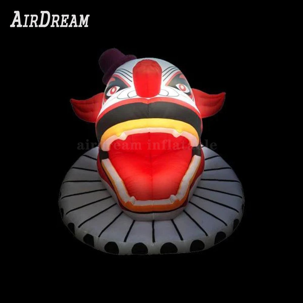 Free shipping Creepy big giant inflatable clown head 6.5/16/26ft high inflatables halloween ghost with LED light