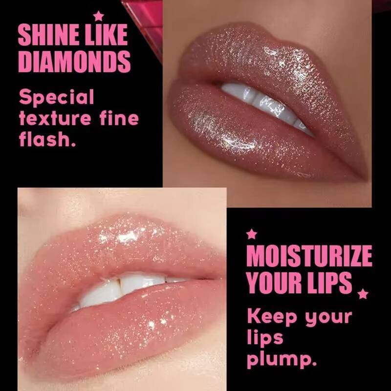 Pearlescent Glitter Lipstick Fine Shimmer Shiny Blam Waterproof Long Lasting Moisturizing Lip Tint Pink Sexy Lips Makeup happy