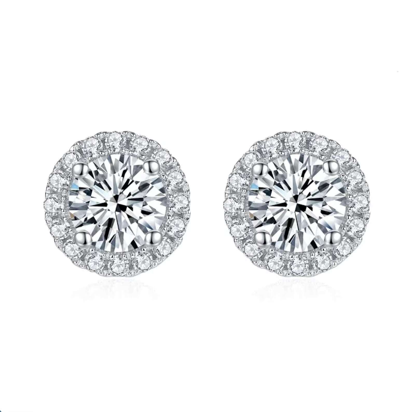 0.5ct 925 Sterling Silver round Moissanite Gemstone Earrings Elegant Stud Design for Women