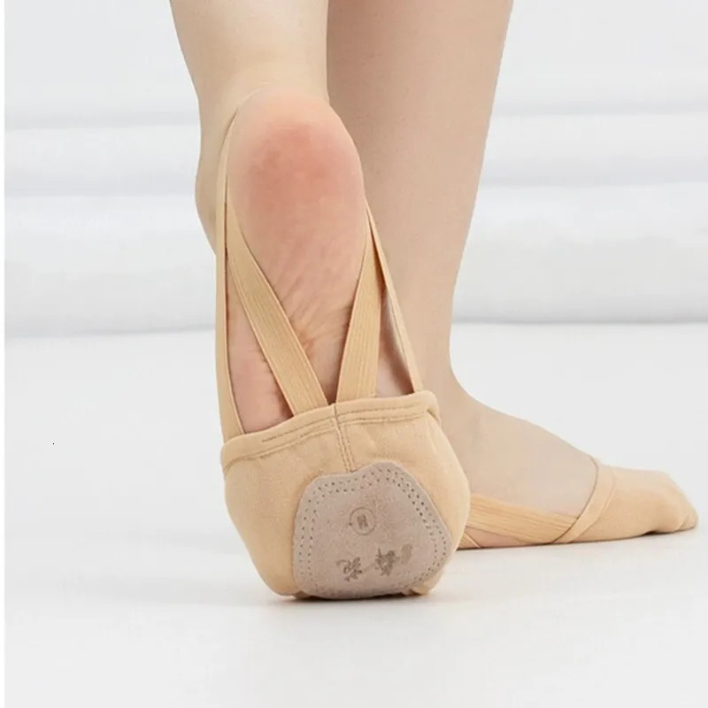 Artistic Gymnastics Shoes Womens Half-foot Dance Practice Pointed Ballet Shoes Socks Elastic Leather Outsole 250613