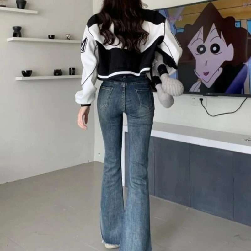 Woman Jeans Slim Fit High Waist Denim Pants for Women Size X Larg Unique Original Stretched Clothes Cool Fitted Vibrant Trousers