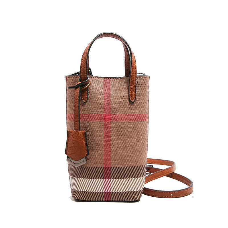Women's Phone New Lightweight Handheld Plaid Shoulder Niche High-end Crossbody Small Square Bag Trendy
